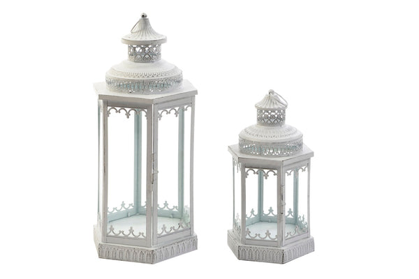 Lanterna Metallo Deco Blanc