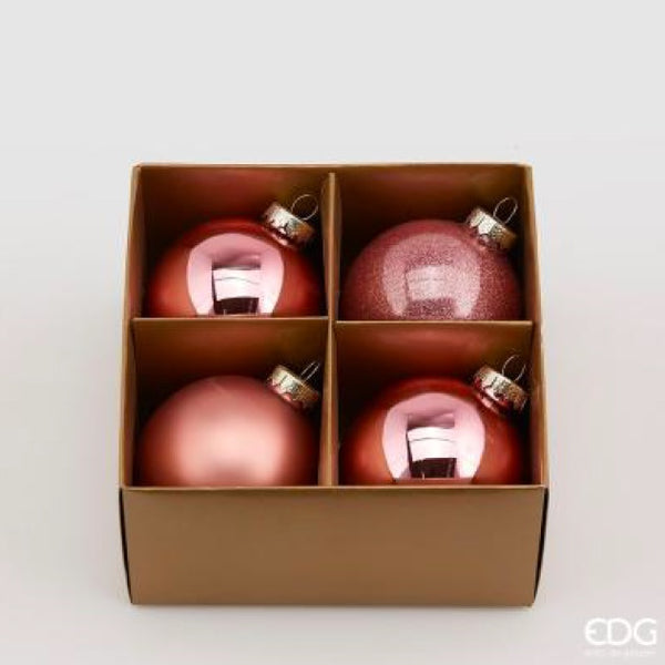 Confezione Palla Vetro Rosa