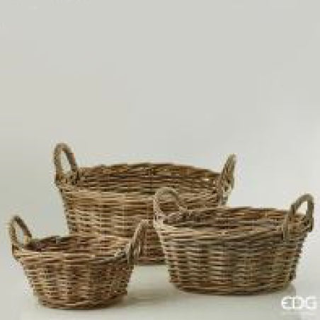 Cesto Rattan Tondo con Manici