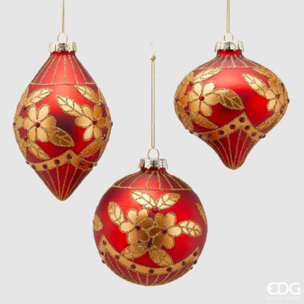 Palla Vetro Artdecò Rossa