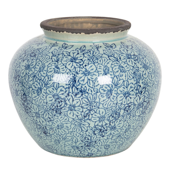 Vaso Ceramica Fiori Blu